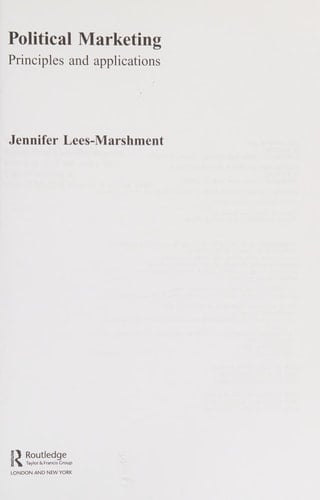 Political Marketing Principles and Applications