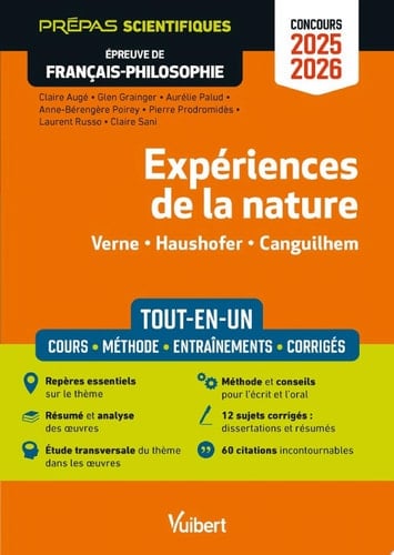 Expériences de la nature - Épreuve de français-philosophie - Prépas scientifiques - Concours 2025...