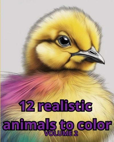 12 realistic animals to color