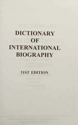 Dictionary of International Biography 2004