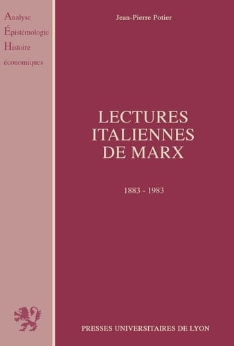 Lectures italiennes de Marx - 1883-1983