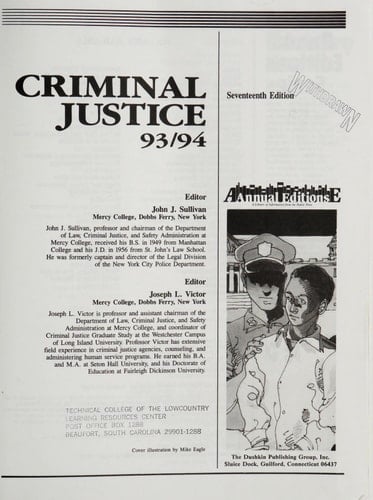 Annual editions: Criminal justice, 1993-/94
