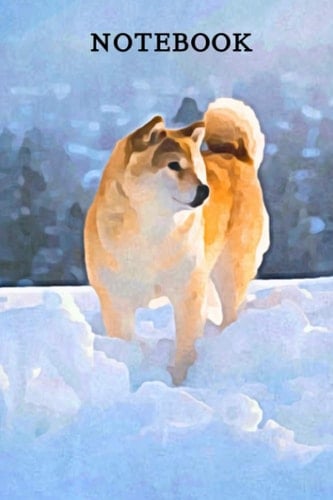 Snowy Shiba Inu Dotted Notebook A5 100 Pages