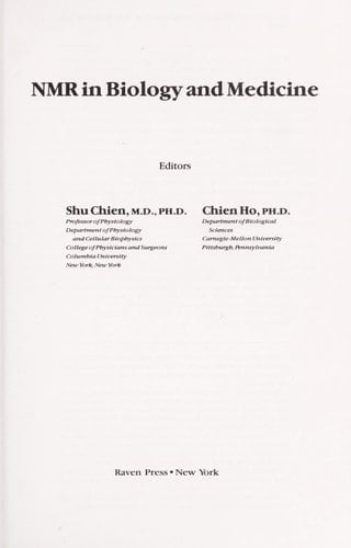 NMR in Biology and Medicine