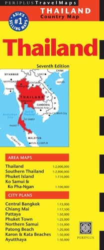 Thailand Travel Map Seventh Edition (Periplus Travel Maps)