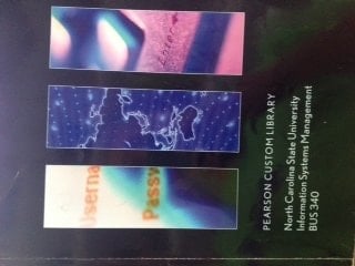 Pearson Custom Business Resources Information Systems Management, BUS 340, North Carolina State University