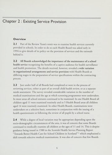 Health Services in Schools