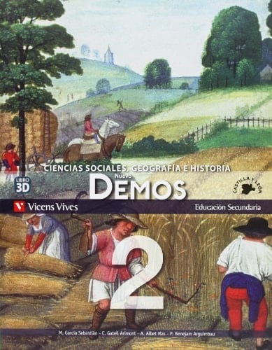 Nuevo demos 2, Educación Secundaria, Castilla y León ciencias sociales, geografía e historia : Libro 3D