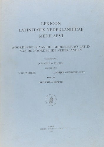 The Lexicon Latinitatis Nederlandicae Medii Aevi