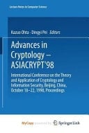 Advances in Cryptology — ASIACRYPT’98 International Conference on the Theory and Application of Cryptology and Information Security, Beijing, China, October 18–22, 1998, Proceedings