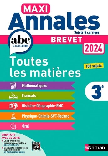 Toutes les matières 3e Sujets et corrigés