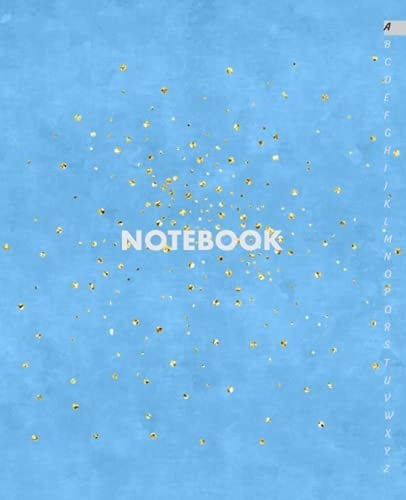 Notebook: Alphabetical Notebook with Tabs Lined  105 Pages  Size (7.5 x 9.25 inches)  Blue Cover