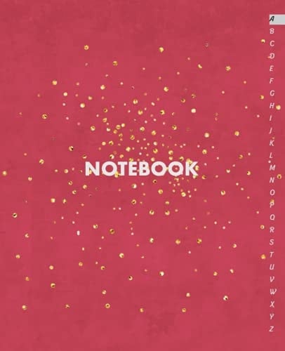 Notebook: Alphabetical Notebook with Tabs Lined  105 Pages  Size (7.5 x 9.25 inches)  Red Cover