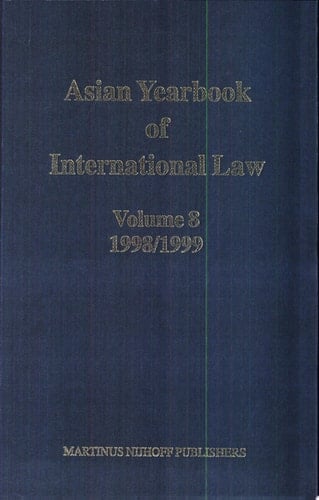 Asian Yearbook of International Law, Volume 8 (1998-1999)