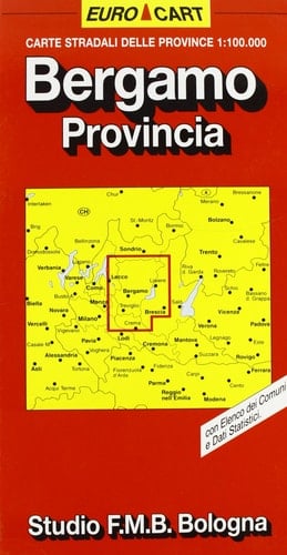 Carte stradali delle province 1:100.000 con elenco dei comuni e dati statistici. Bergamo, provincia