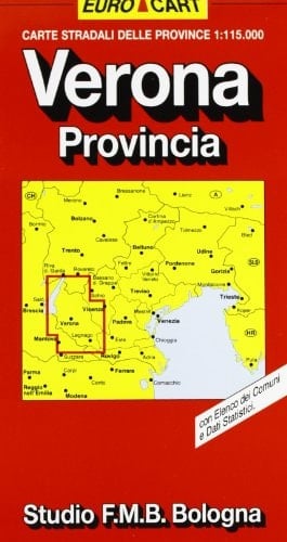 Carte stradali delle province 1:115.000 con elenco dei comuni e dati statistici. Verona, provincia