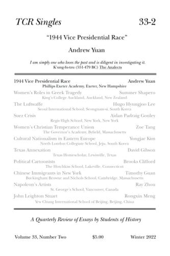 TCR Singles 33-2 1944 Vice Presidential Race