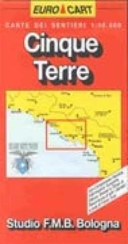 Carte dei sentieri 1:50.000 con componente nautica, informazioni turistiche, elenco, itinerari e tempi di percorrenza di tutti i sentieri. Cinque Terre
