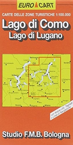 Carta stradale del Lago di Como e del Lago di Lugano