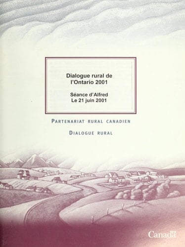 Dialogue rural de l'Ontario 2001 : séance d'Alfred, le 21 juin 2001
