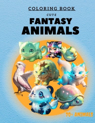 coloring book cute fantasy animals: coloring book for adult , cute , fantasy , animals