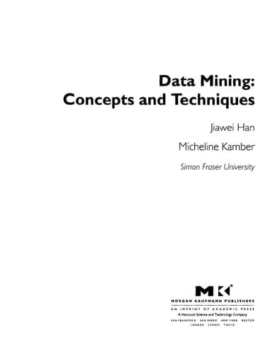 Data Mining Concepts and Techniques