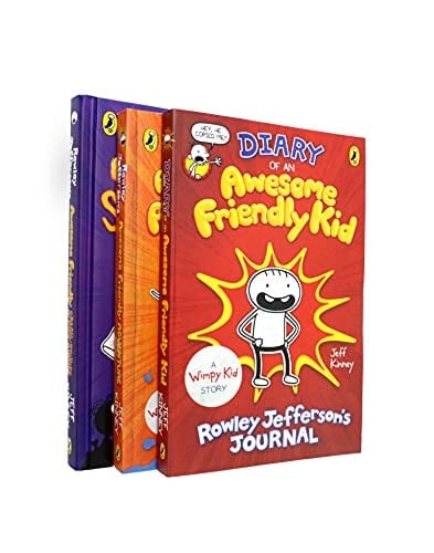 Jeff Kinney 3 Books Collection Set (diary Of An Awesome Friendly Kid, Rowley Jeffersons Awesome Friendly Adventure, Awesome Friendly Spookystories)