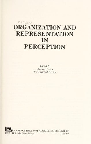 Organization and representation in perception