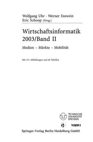Wirtschaftsinformatik 2003/Band II