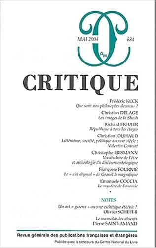 Critique N° 684 Mai 2004