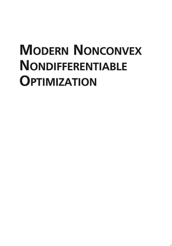 Modern Nonconvex Nondifferentiable Optimization