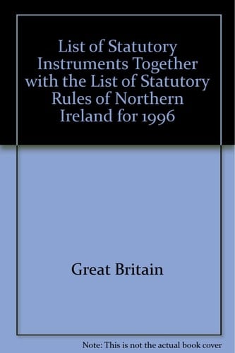 List of Statutory Instruments, 1996