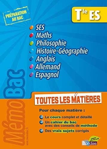 Toutes les matières Tle ES