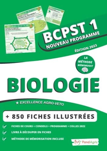  Biologie 1ère année BCPST - Nouvelle Edtion  Fiches transportables & ludiques: Objectif Agro-Veto / G2E / ENS  Methode MEMOBOOST à mémorisation optimisée (French Edition)