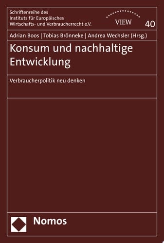 Konsum und nachhaltige Entwicklung Verbraucherpolitik neu denken