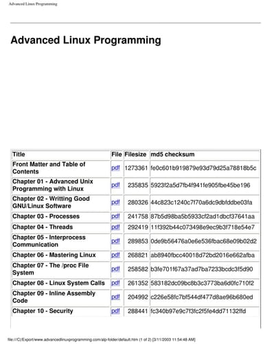 Advanced Linux Programming