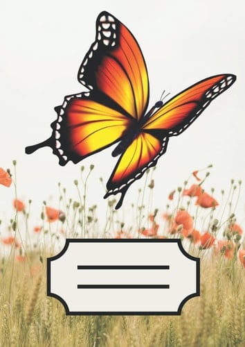Butterfly: Checkered notebook, composition notebook, imagination, design, project