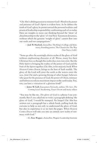 When Heaven Comes Down Experiencing God's Glory in Your Life