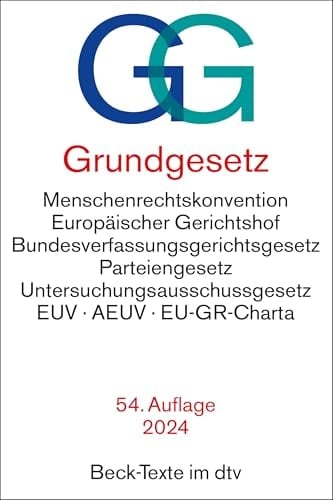 Grundgesetz mit Menschenrechtskonvention, Verfahrensordnung des Europäischen Gerichtshofs für Menschenrechte, Bundesverfassungsgerichtsgesetz, Parteiengesetz, Untersuchungsausschussgesetz, Gesetz über den Petitionsausschuss, Vertrag über die Europäische Union, Vertrag über die Arbeitsweise der Europäischen Union, Charta der Grundrechte der Europäischen Union : Textausgabe mit ausführlichem Sachverzeichnis und einer Einführung
