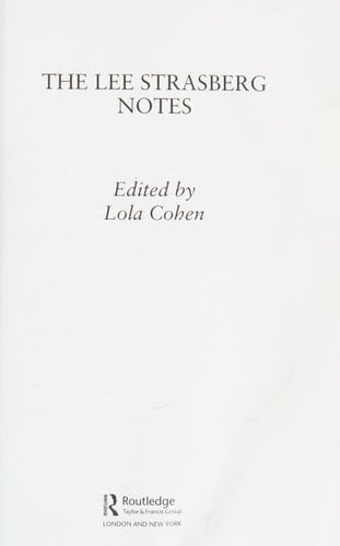 The Lee Strasberg Notes