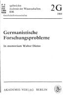 Germanistische Forschungsprobleme: In memoriam Walter Dietze (Sitzungsberichte der Akademie der Wissenschaften der DDR) (German Edition)