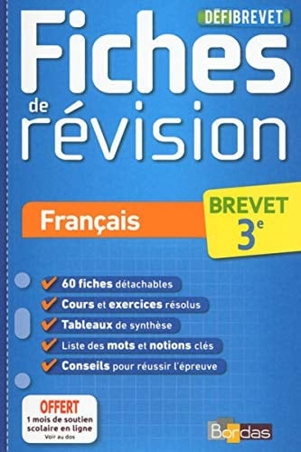 Français 3e Fiches de révision