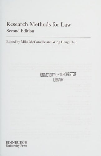 Research Methods for Law