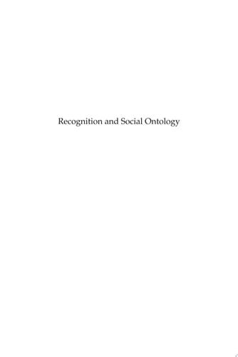 Recognition and Social Ontology