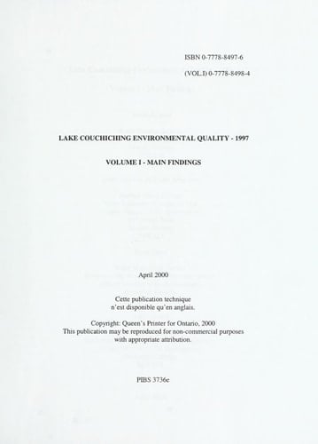 Lake Couchiching Environmental Quality - 1997