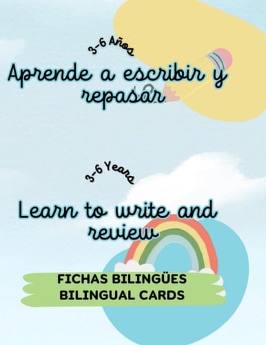 Aprender a repasar - Learn to review: Grafomotricidad para preescolar bilingüe - Graphomotor cards bilingual (Spanish Edition)
