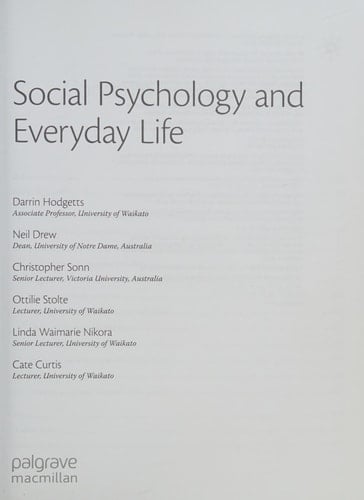 Social Psychology and Everyday Life