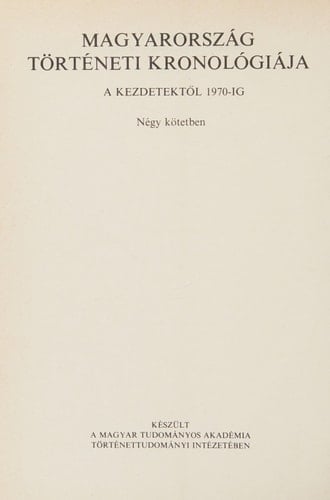 Magyarország történeti kronológiája 1848-1944. Köt. 3