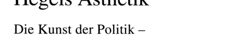 Hegels Ästhetik