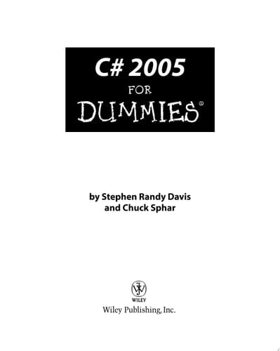 C# 2005 For Dummies